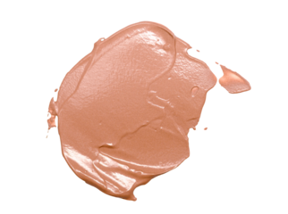 Liquid cosmetic foundation smear creating creamy texture on transparent for beauty projects background