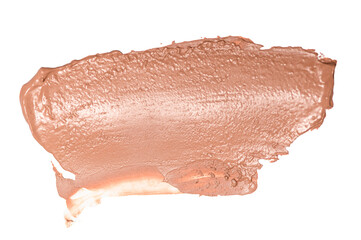 Liquid cosmetic foundation smear creating creamy texture on transparent projects beauty for background