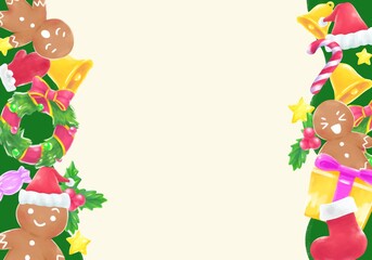 christmas frame with gingerbread cookies