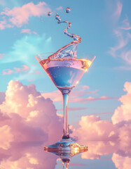 cocktail with blue sky