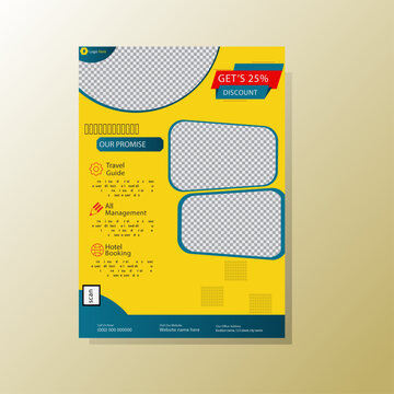 CREATIVE TRAVEL PROMOTIONAL A4 SIZE VECTOR FLYER DESIGN TEMPLATE