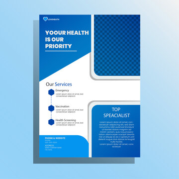 CREATIVE MEDICAL PROMOTIONAL A4 SIZE VECTOR FLYER DESIGN TEMPLATE
