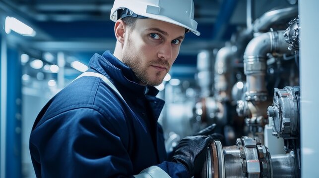 Engineer Inspecting Industrial Pipeline Systems for Optimal Performance and Quality Assurance