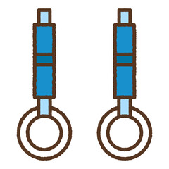 手書き風の単品アイコンイラスト　吊り革　競技