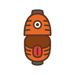 手書き風の単品アイコンイラスト　お化け　提灯