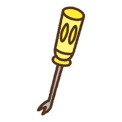 手書き風の単品アイコンイラスト　キャンバス釘抜き