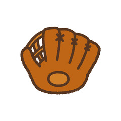 手書き風の単品アイコンイラスト　野球グローブ