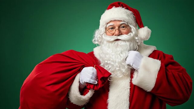Santa Claus smiling and waving during Christmas