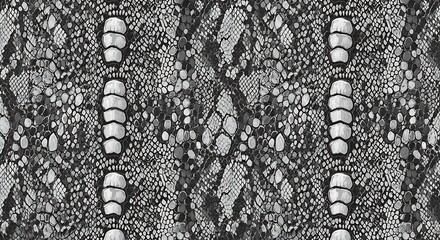 Intricate and unique snakeskin texture pattern in a photorealistic detail. The grayscale palette amplifies the reptilian scales' beauty.