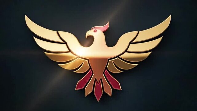 A phoenix rising from the ashes of burnt money (representing investmentrisk), transformed into a successful company logo