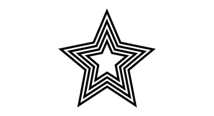 A stylized geometric star shape with concentric outlines creating a layered silhouette effect