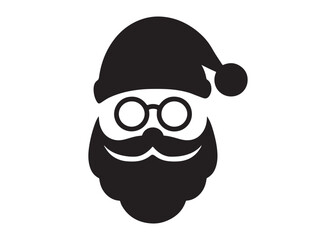 santa face logo silhouette vector, christmas santa face silhouette vector illustration, black santa face vector silhouette, santa claus face logo silhouettes vector on a white background