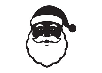 santa face logo silhouette vector, christmas santa face silhouette vector illustration, black santa face vector silhouette, santa claus face logo silhouettes vector on a white background