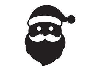 santa face logo silhouette vector, christmas santa face silhouette vector illustration, black santa face vector silhouette, santa claus face logo silhouettes vector on a white background