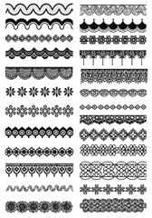 Obraz premium Intricate Black Lace Patterns in Various Designs for crafting and design projects. These detailed graphic elements are perfect for adding elegance. 