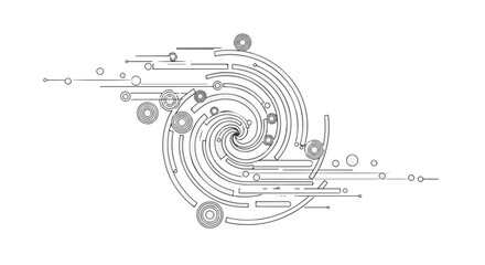 An intricate digital rendering of a spiral design, constructed from a series of carefully crafted lines, embodying elegance, complexity, and futuristic design. 