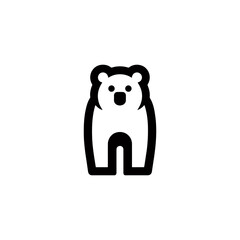 Minimalist Bear Illustration for Logo or Mascot Design