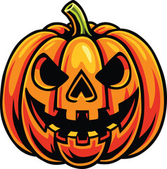 Scary glowing jack o lantern pumpkin face perfect for Halloween celebration