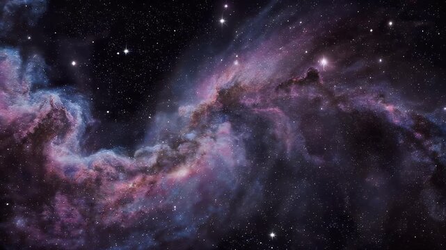 A celestial vista showcasing a cosmic nebula with embedded stars