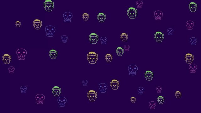 skull Frankenstein pattern video background