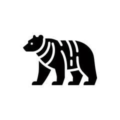 Stylized Silhouette of a Banded Bear in Striking