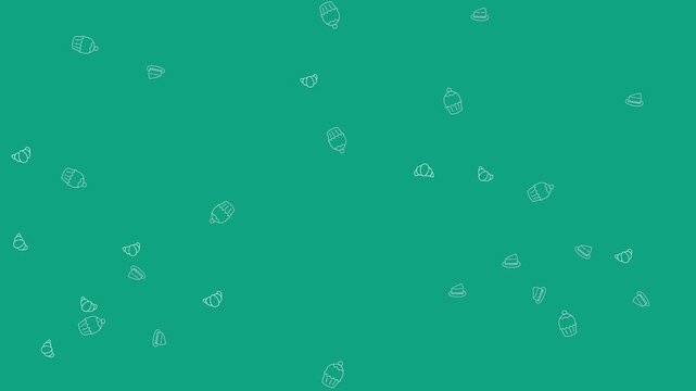 cupcake croissant pattern video background