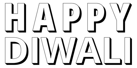 Happy Diwali 3D Text Vector