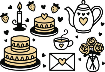 Celebrate love and joy with sweet treats, tea, and heartfelt messages