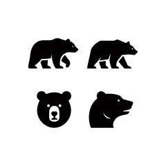 Elegant Bear Silhouette Collection for Versatile Design Projects