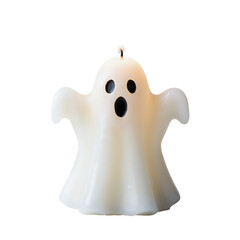 Ghost shaped candle for Halloween isolated on transparent background 