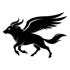 Soaring Tusk vector clean black silhouette design white background