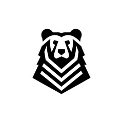 Geometric Bear Emblem Modern Animal Logo Design