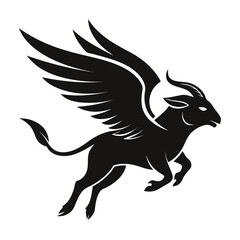 Soaring Tusk vector clean black silhouette design white background