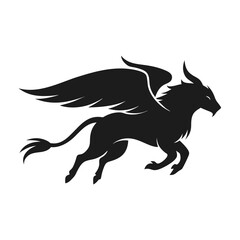 Soaring Tusk vector clean black silhouette design white background