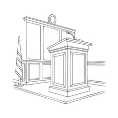 Vector illustration of judge s bench