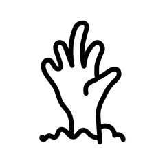 Obraz premium Hand emerging from ground icon representing danger, horror, or a zombie apocalypse, perfect for Halloween themes