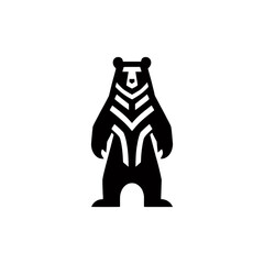 Geometric Black Bear Graphic Vector Design Illustration
