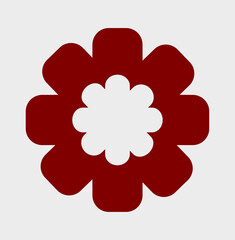 Minimalist Red Flower Geometric Vector — Stylized Floral Design