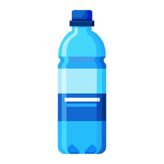 plastic water bottle with blue label