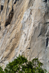 Climbers Ascend the Towering Granite Face of El Capitan in Yosemite National Park