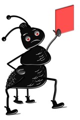 Funny black ants with symbols.