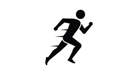 Dynamic running man silhouette depicting speed motion and athleticism silhouette
