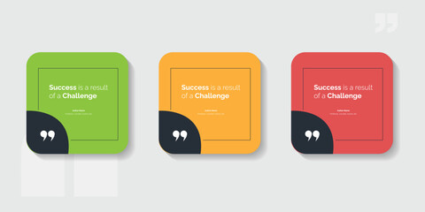 Set Bubble testimonial banner, quote, infographic. Social media post template designs for quotes. Empty speech bubbles, quote bubbles and text box