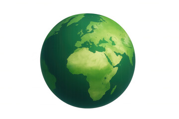 Obraz premium Green earth globe showing europe, africa, and asia, presenting concepts of ecology, environment, and global sustainability