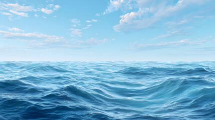 Vast Blue Ocean Waves Under a Clear Sky