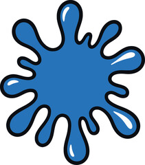 Blue Paint Splash Scalable SVG Vector Graphic with Editable Paths and Layers for Web, UI Design, Digital Art, and Print Applications