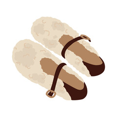 Stylish barefoot shoes with fur. Ballet flats with sheepskin fur. Anatomical shoes. The flexible upper and sole allow your feet to move and bend freely, effectively engaging every bone.