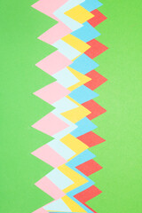 Simple Paper Card Primary Colour Triangle Mountains Jagged  Geometric Shapes in Multicolour Rainbow Background