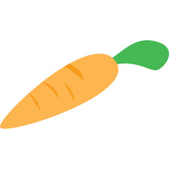 Orange Carrot With Green Leafy Top And Orange Body With Orange Lines On A Transparent Background