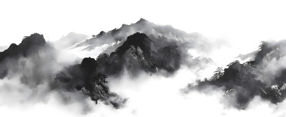 Misty Mountains in Monochrome